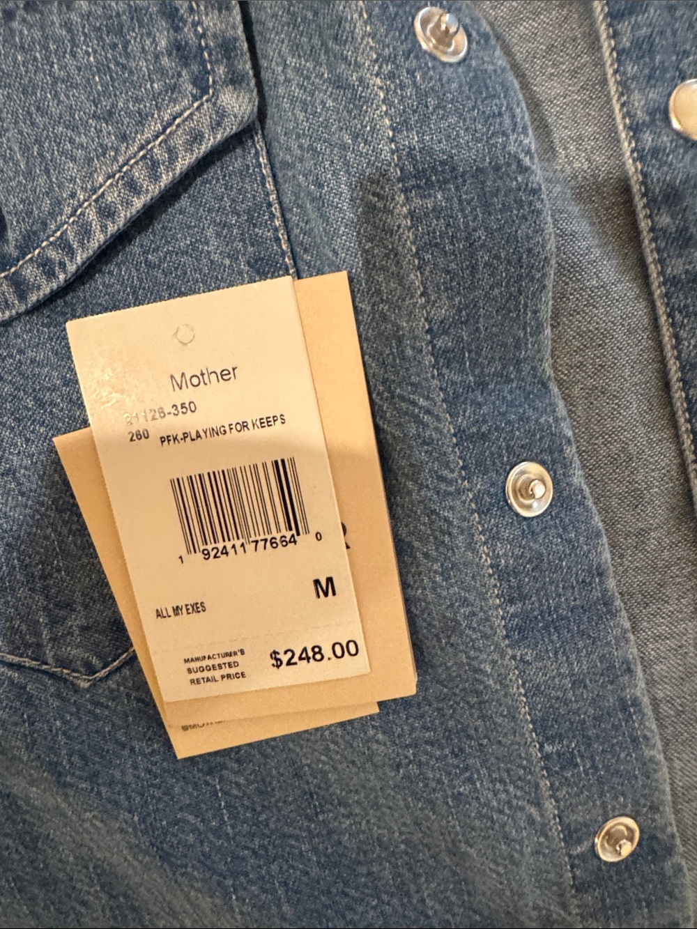 MOTHER Light Blue Denim Button-Down Shirt - Picture 6 of 9